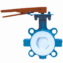 手動(dòng)對夾襯氟(fú)蝶閥 手動對夾襯氟蝶(dié)閥